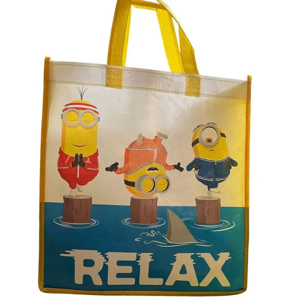 Minions 2 Reusable Tote Bags Apprx 12” x 13” x‎ 6.5” 2 Nickelodeon Gift Bags